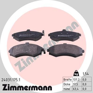 Zimmermann 24031.175.1 - Set placute frana,frana disc www.parts5.com