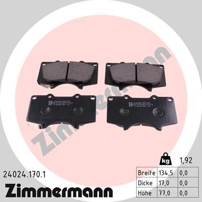 Zimmermann 24024.170.1 - Juego de pastillas de freno www.parts5.com