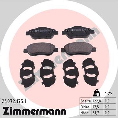 Zimmermann 24072.175.1 - Set placute frana,frana disc www.parts5.com