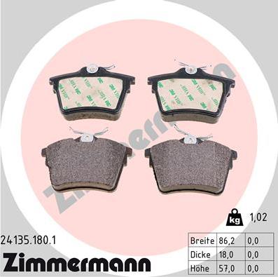 Zimmermann 24135.180.1 - Piduriklotsi komplekt,ketaspidur www.parts5.com