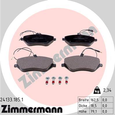 Zimmermann 24133.185.1 - Brake Pad Set, disc brake www.parts5.com