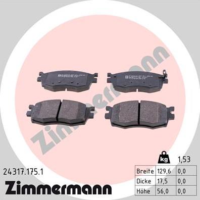 Zimmermann 24317.175.1 - Set placute frana,frana disc www.parts5.com