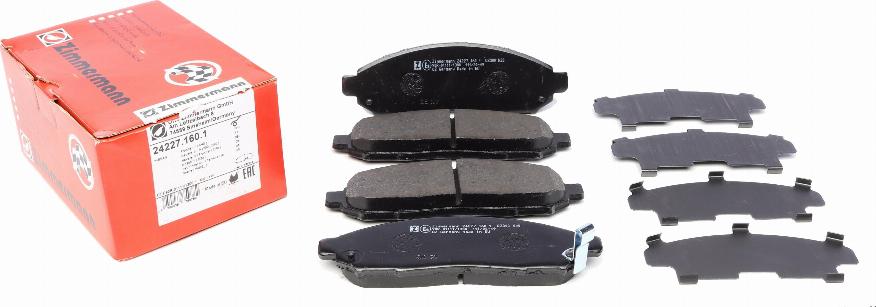 Zimmermann 24227.160.1 - Brake Pad Set, disc brake parts5.com