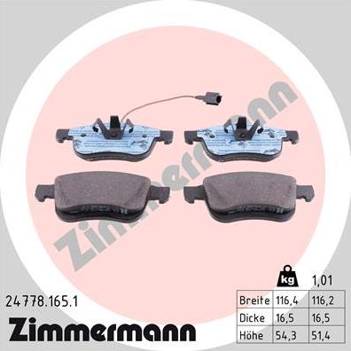 Zimmermann 24778.165.1 - Set placute frana,frana disc www.parts5.com