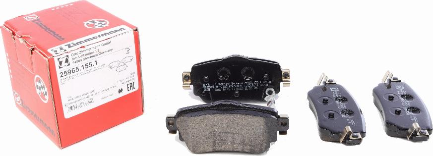 Zimmermann 25965.155.1 - Brake Pad Set, disc brake www.parts5.com