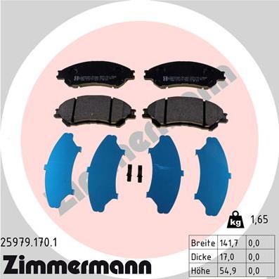 Zimmermann 25979.170.1 - Brake Pad Set, disc brake www.parts5.com