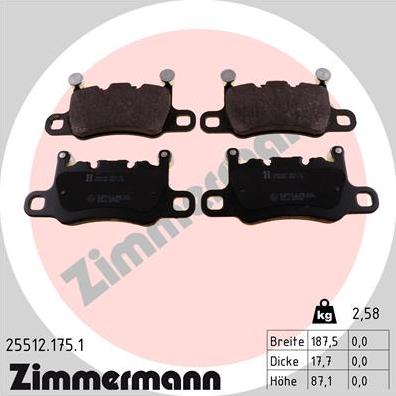 Zimmermann 25512.175.1 - Set placute frana,frana disc www.parts5.com