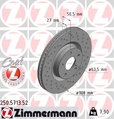 Zimmermann 250.5713.52 - Brake Disc www.parts5.com