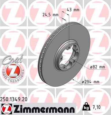 Zimmermann 250.1349.20 - Brake Disc www.parts5.com