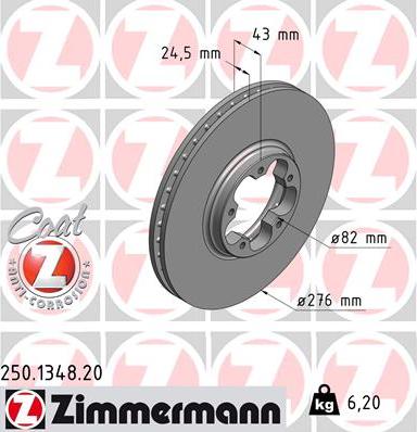 Zimmermann 250.1348.20 - Brake Disc www.parts5.com