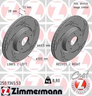 Zimmermann 250.1365.53 - Zavorni kolut www.parts5.com