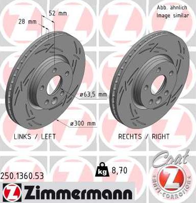 Zimmermann 250.1360.53 - Brzdový kotouč www.parts5.com