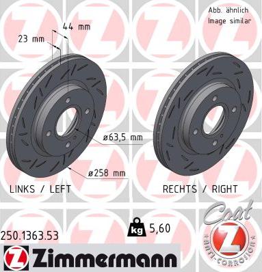 Zimmermann 250.1363.53 - Brzdový kotouč www.parts5.com