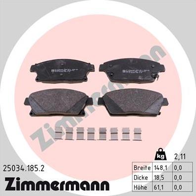 Zimmermann 25034.185.2 - Set placute frana,frana disc www.parts5.com