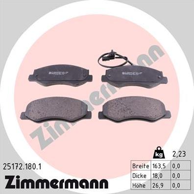 Zimmermann 25172.180.1 - Set placute frana,frana disc www.parts5.com