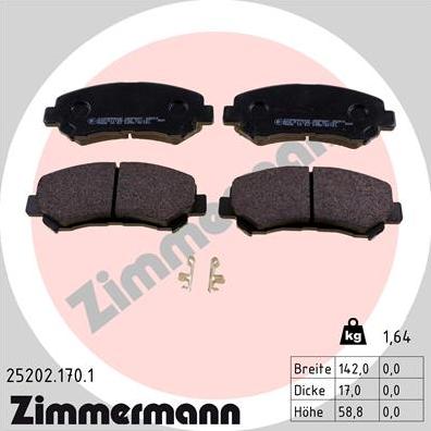 Zimmermann 25202.170.1 - Set placute frana,frana disc www.parts5.com