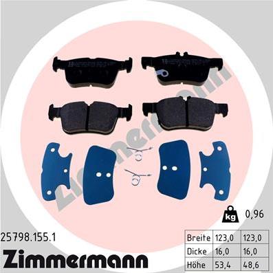 Zimmermann 25798.155.1 - Set placute frana,frana disc www.parts5.com