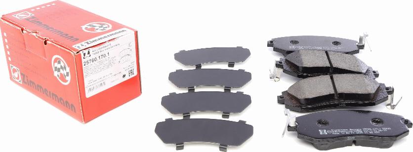 Zimmermann 25760.170.1 - Brake Pad Set, disc brake www.parts5.com