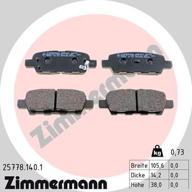 Zimmermann 25778.140.1 - Set placute frana,frana disc www.parts5.com