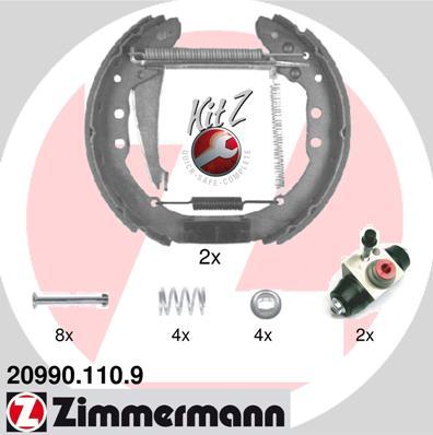 Zimmermann 20990.110.9 - Комплект тормозных колодок, барабанные www.parts5.com