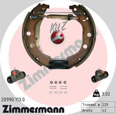 Zimmermann 20990.113.0 - Set saboti frana www.parts5.com