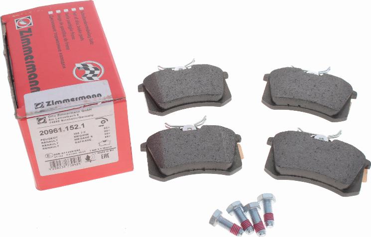 Zimmermann 20961.152.1 - Brake Pad Set, disc brake parts5.com