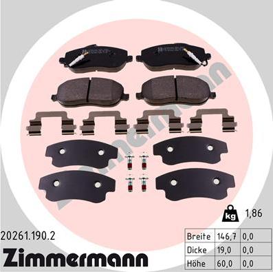 Zimmermann 20261.190.2 - Piduriklotsi komplekt,ketaspidur www.parts5.com