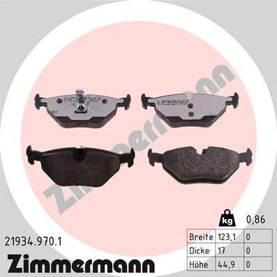 Zimmermann 21934.970.1 - Set placute frana,frana disc www.parts5.com