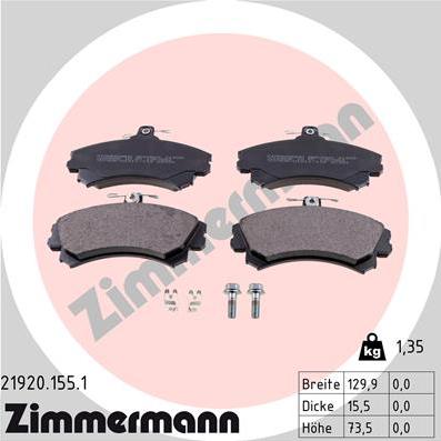 Zimmermann 21920.155.1 - Set placute frana,frana disc www.parts5.com