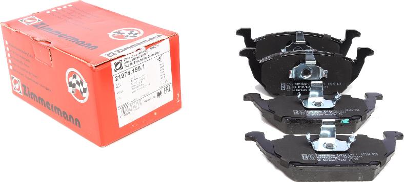 Zimmermann 21974.195.1 - Sada brzdových destiček, kotoučová brzda www.parts5.com