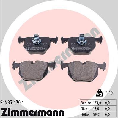 Zimmermann 21487.170.1 - Set placute frana,frana disc www.parts5.com