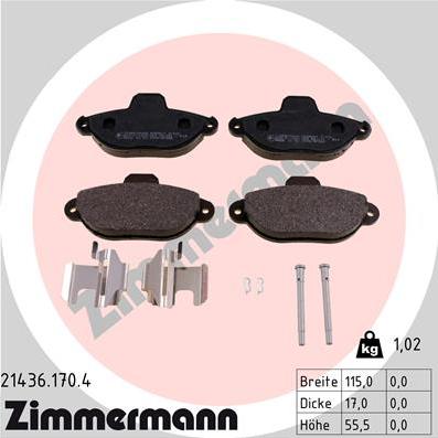 Zimmermann 21436.170.4 - Set placute frana,frana disc www.parts5.com