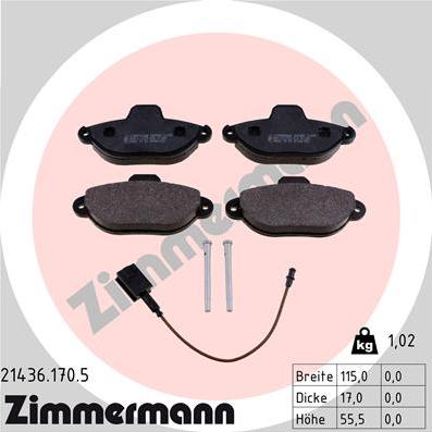 Zimmermann 21436.170.5 - Juego de pastillas de freno www.parts5.com