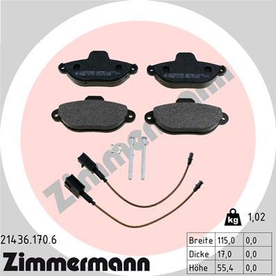 Zimmermann 21436.170.6 - Set placute frana,frana disc www.parts5.com