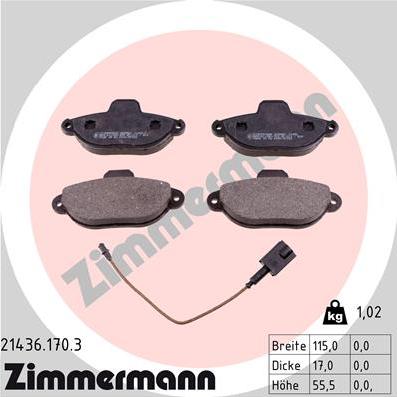 Zimmermann 21436.170.3 - Set placute frana,frana disc www.parts5.com