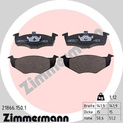 Zimmermann 21866.150.1 - Juego de pastillas de freno www.parts5.com