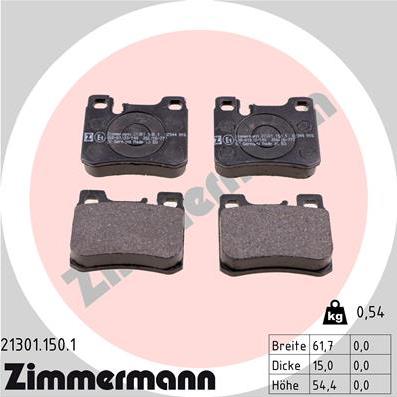 Zimmermann 21301.150.1 - Brake Pad Set, disc brake www.parts5.com