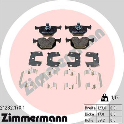 Zimmermann 21282.170.1 - Juego de pastillas de freno www.parts5.com