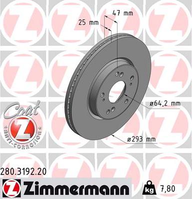 Zimmermann 280.3192.20 - Zavorni kolut www.parts5.com