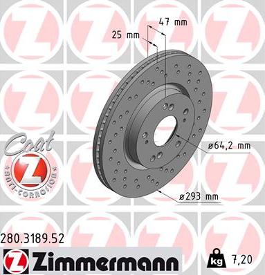 Zimmermann 280.3189.52 - Zavorni kolut www.parts5.com