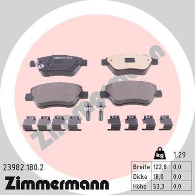 Zimmermann 23982.180.2 - Set placute frana,frana disc www.parts5.com