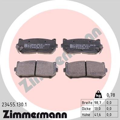 Zimmermann 23455.130.1 - Set placute frana,frana disc www.parts5.com