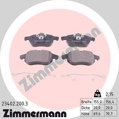 Zimmermann 23402.200.3 - Set placute frana,frana disc www.parts5.com