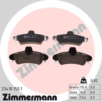 Zimmermann 23410.150.1 - Set placute frana,frana disc www.parts5.com