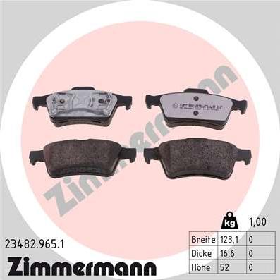 Zimmermann 23482.965.1 - Set placute frana,frana disc www.parts5.com