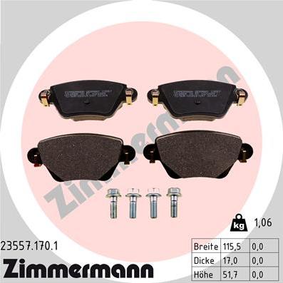 Zimmermann 23557.170.1 - Set placute frana,frana disc www.parts5.com