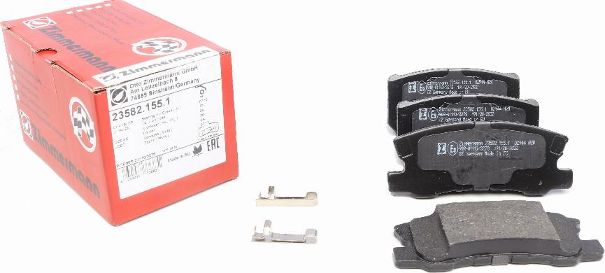 Zimmermann 23582.155.1 - Sada brzdových destiček, kotoučová brzda www.parts5.com