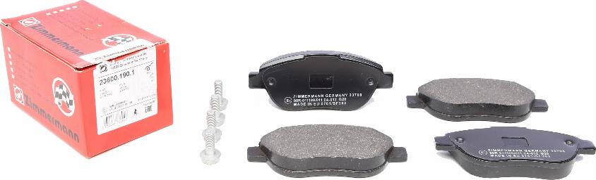 Zimmermann 23600.190.1 - Brake Pad Set, disc brake parts5.com