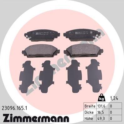 Zimmermann 23096.165.1 - Тормозные колодки, дисковые, комплект www.parts5.com