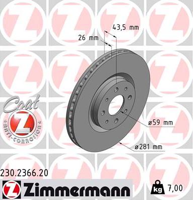 Zimmermann 230.2366.20 - Disc frana www.parts5.com